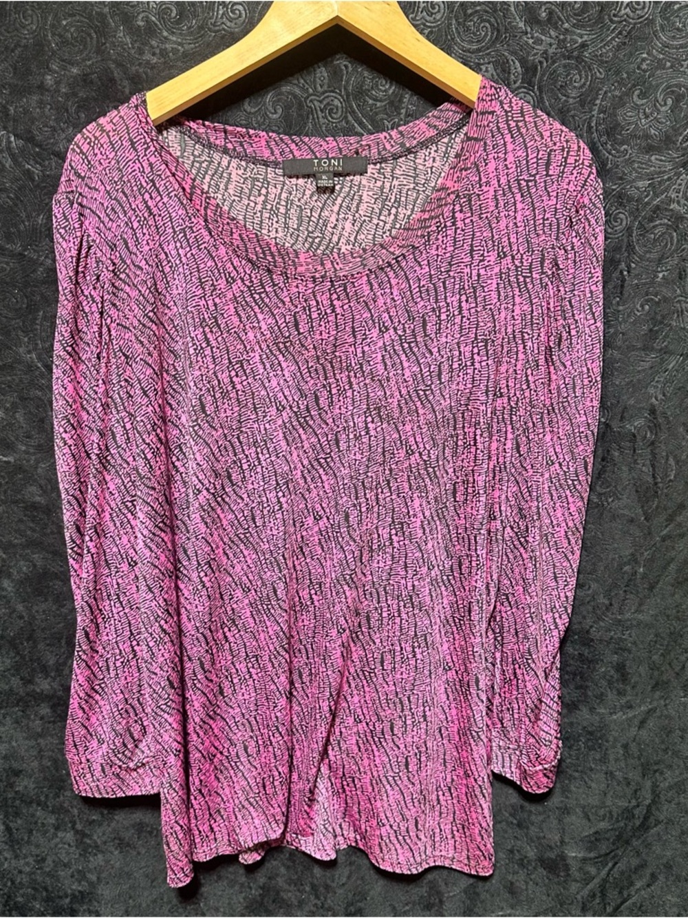 EUC TONI Morgan XL Pink Patterned Long-Sleeve Women's Top